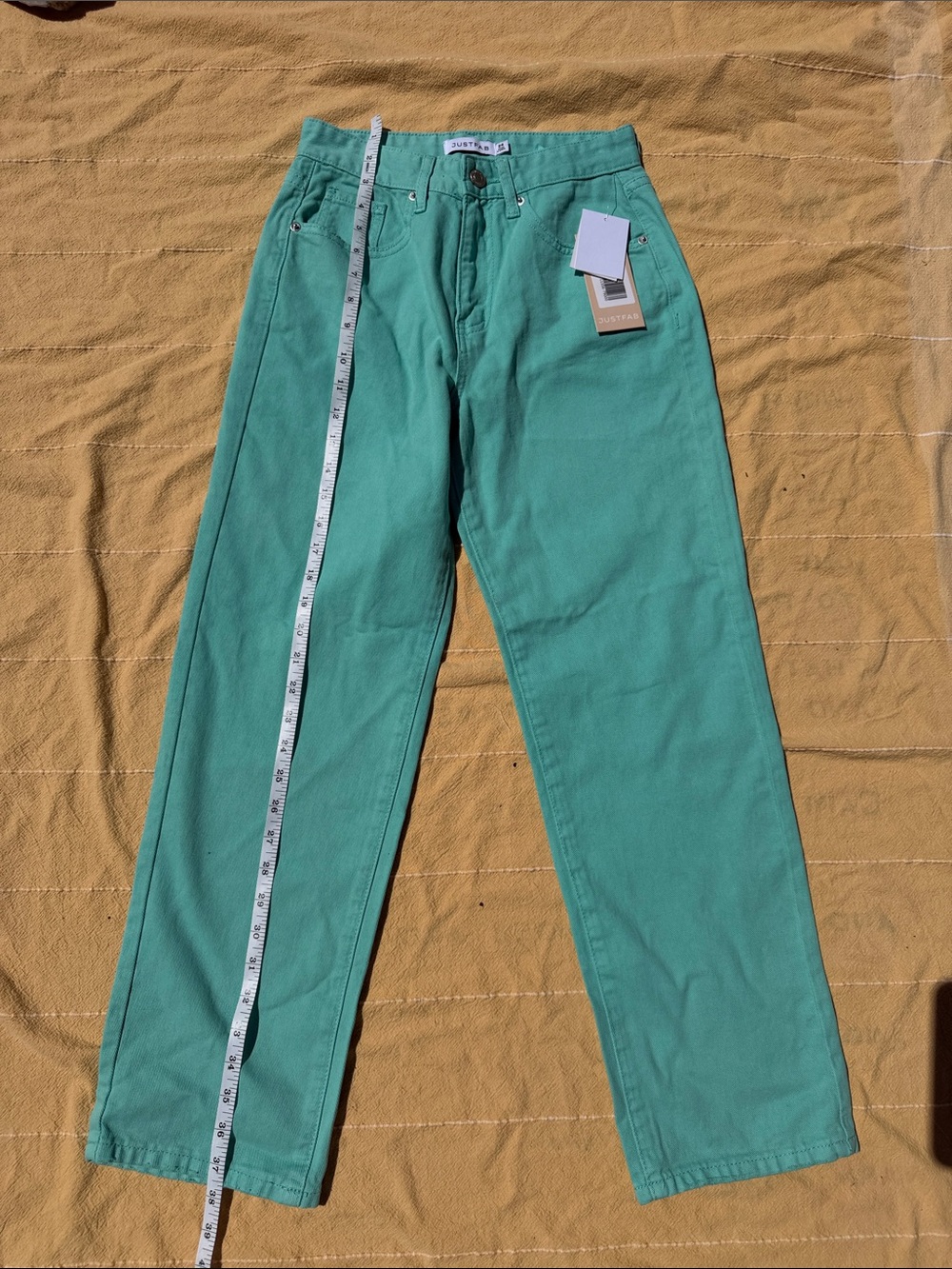 JustFab Mint Green High-Rise Jeans